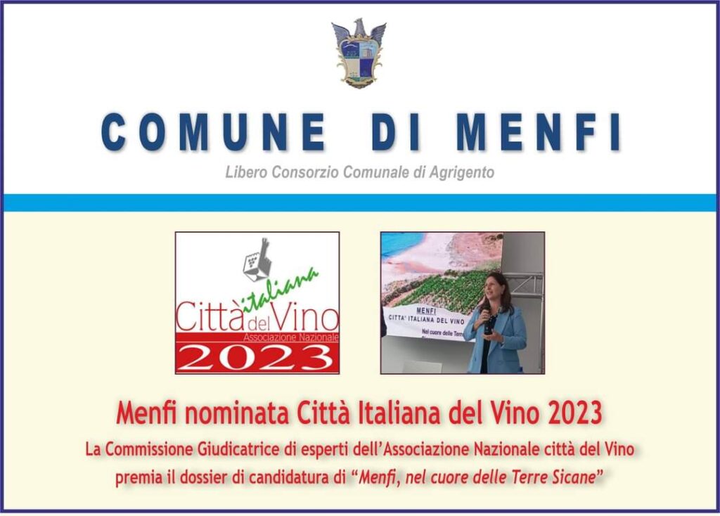 Menfi nominata Città Italiana del Vino 2023