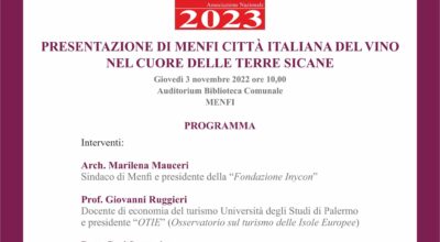 MENFI È LA CAPITALE ITALIANA DEL VINO 2023